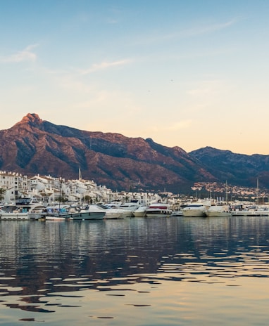 white boats on sea near mountain during daytime