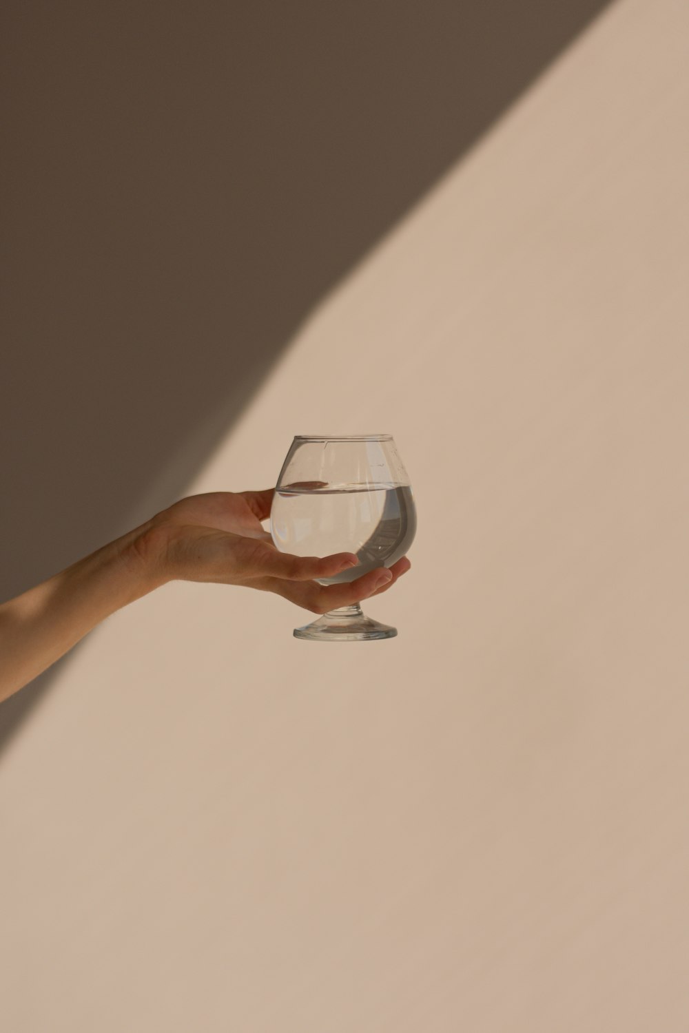 person holding clear wine glass