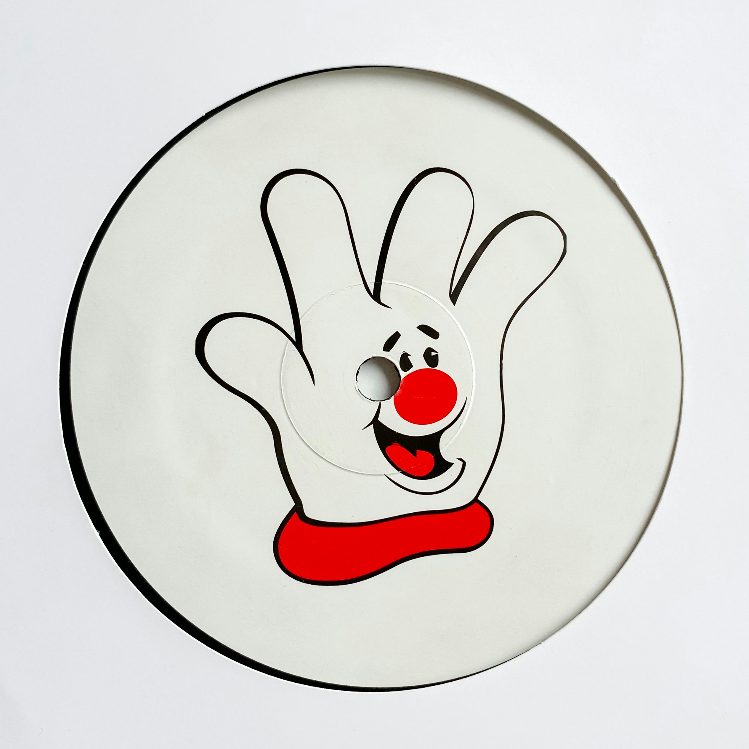 Placa redonda con estampado de muñeco de nieve blanco y rojo
