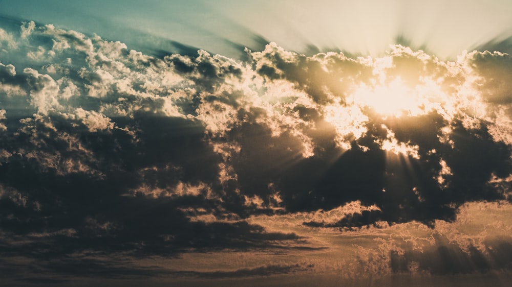 white clouds and blue sky during sunset