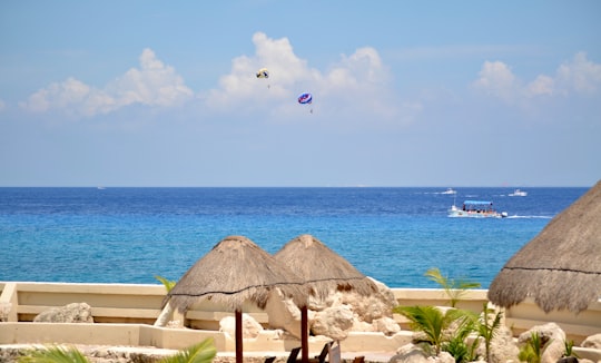 brown wooden beach house near body of water during daytime in Cozumel Mexico