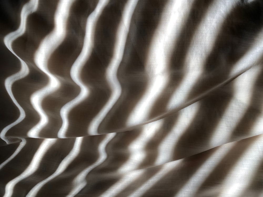 black and white striped textile