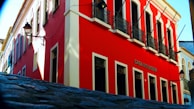 red and white concrete building
