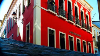 red and white concrete building