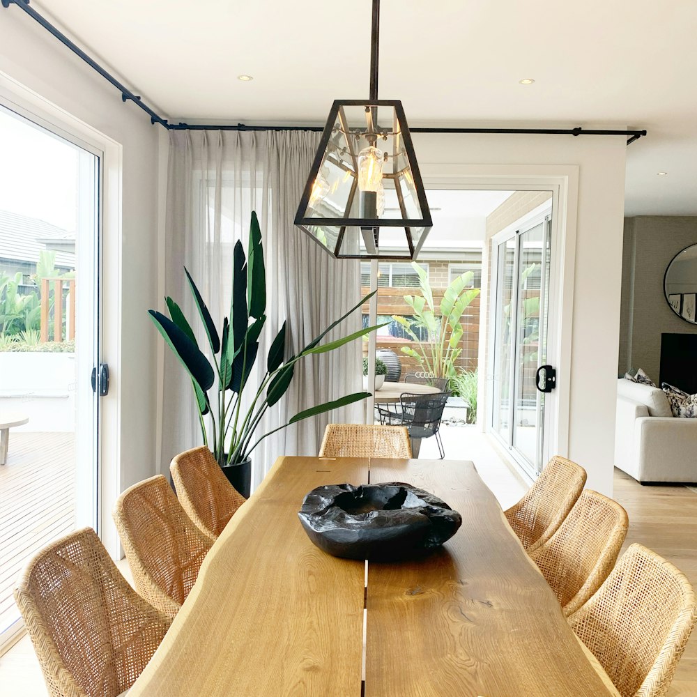 black round plate on brown wooden table