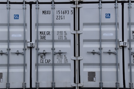 blue and white metal locker