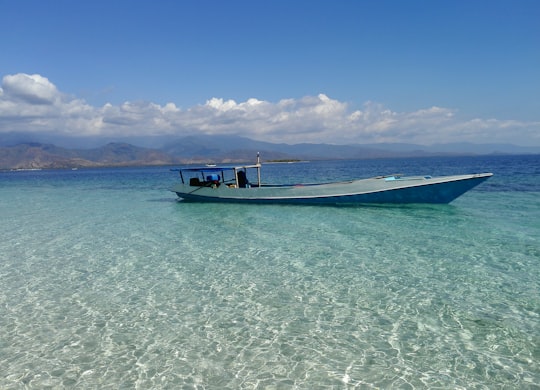 white and black boat on sea under blue sky during daytime in Labuhan Burung Indonesia