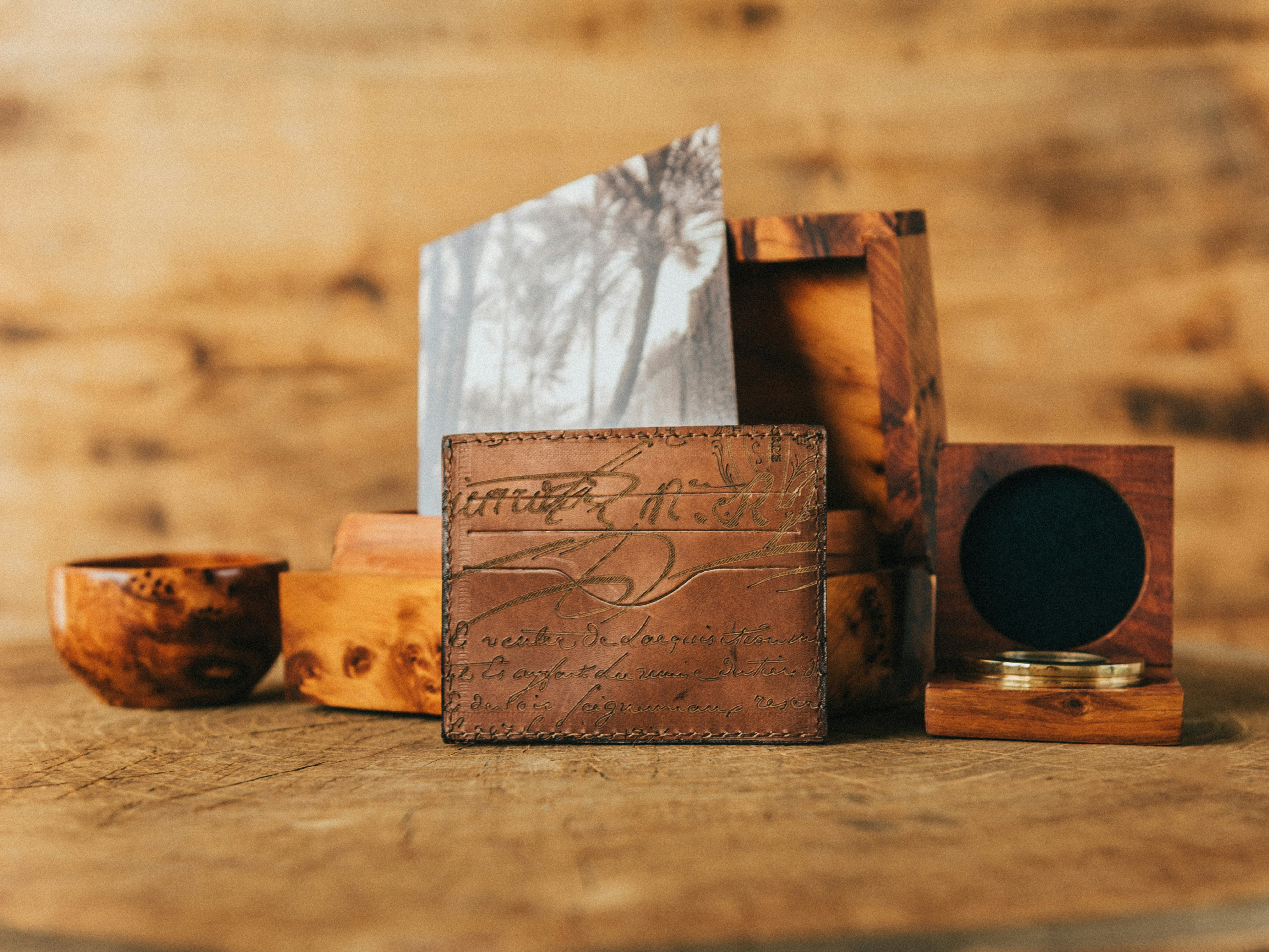 brown wooden box on brown wooden table