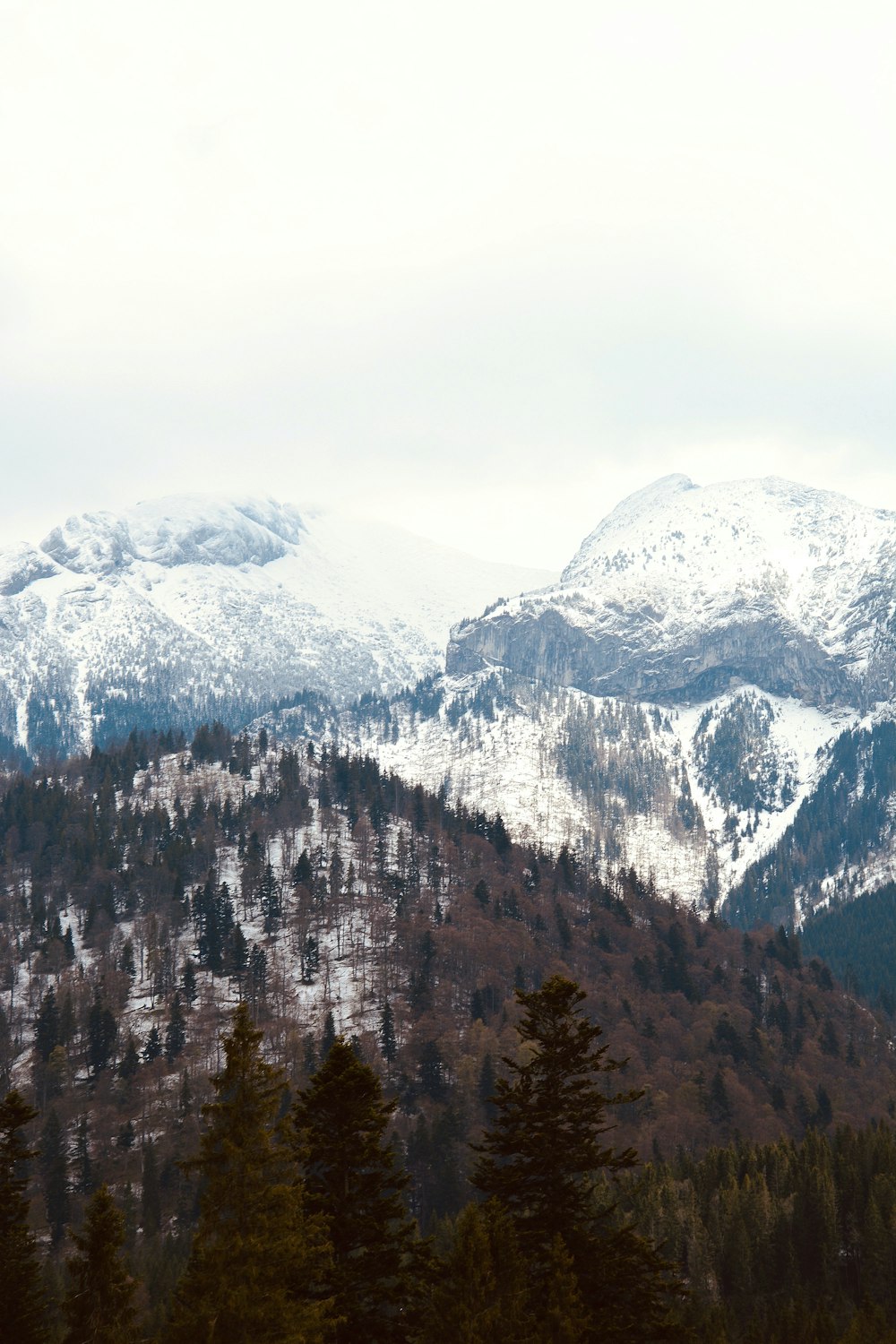 snow covered mountain during daytime