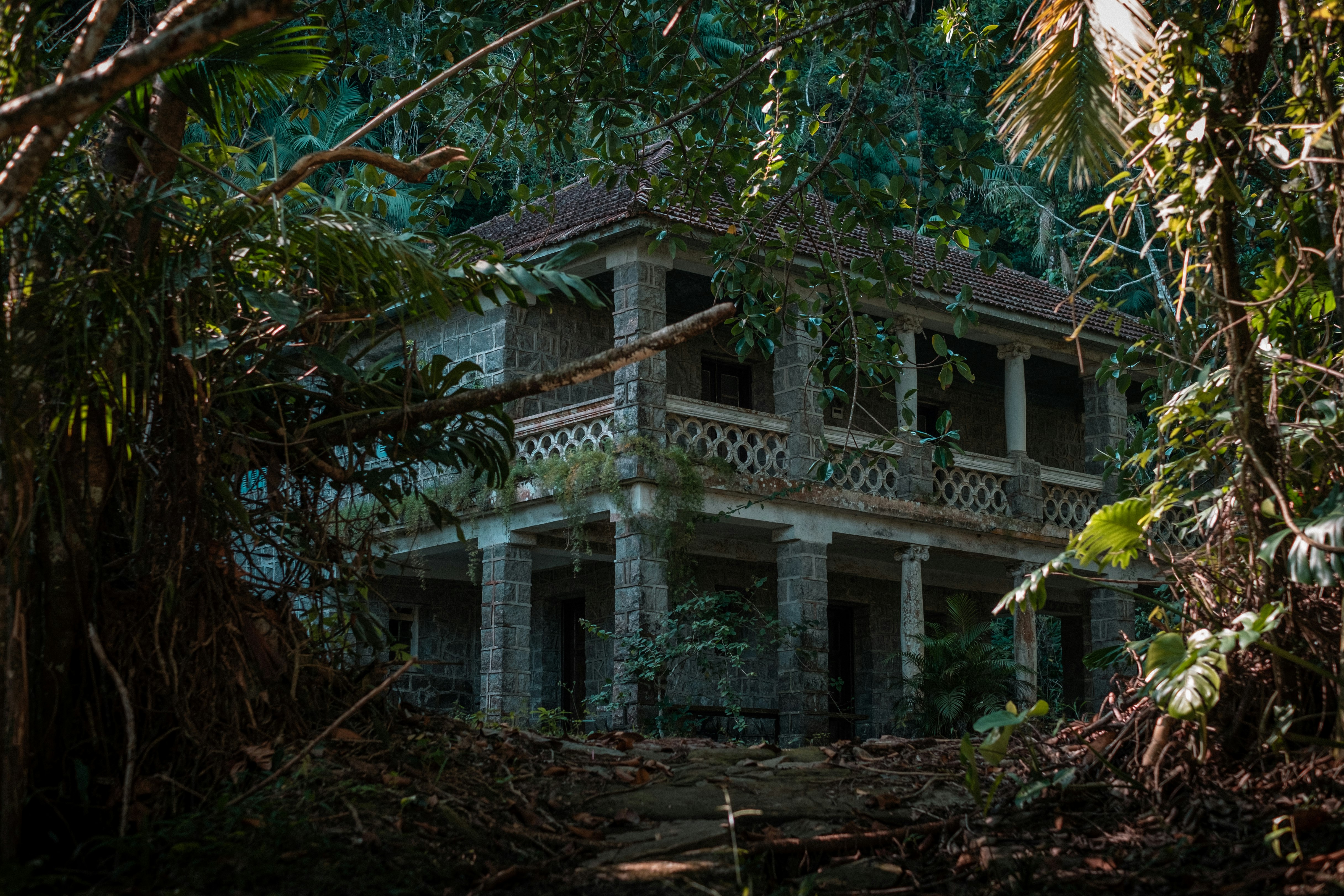 white concrete building surrounded by trees