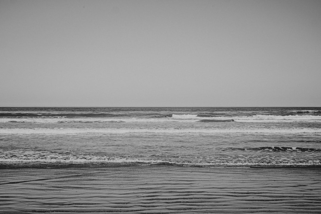 grayscale photo of sea waves