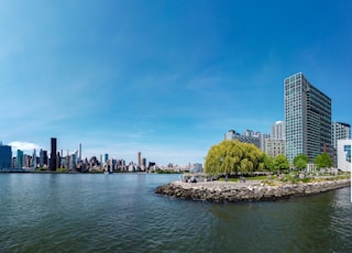 people on beach near city buildings during daytime