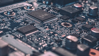 black and green computer motherboard