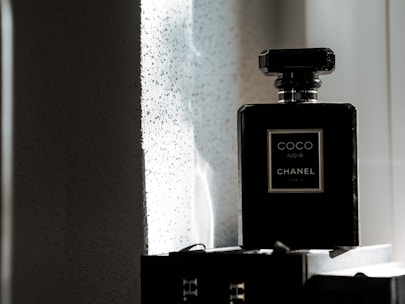 black and gold perfume bottle
