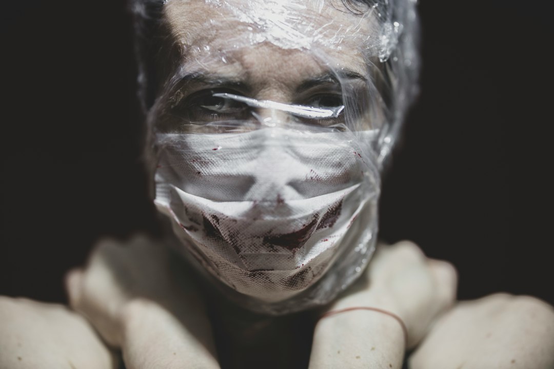 latex face mask closeup