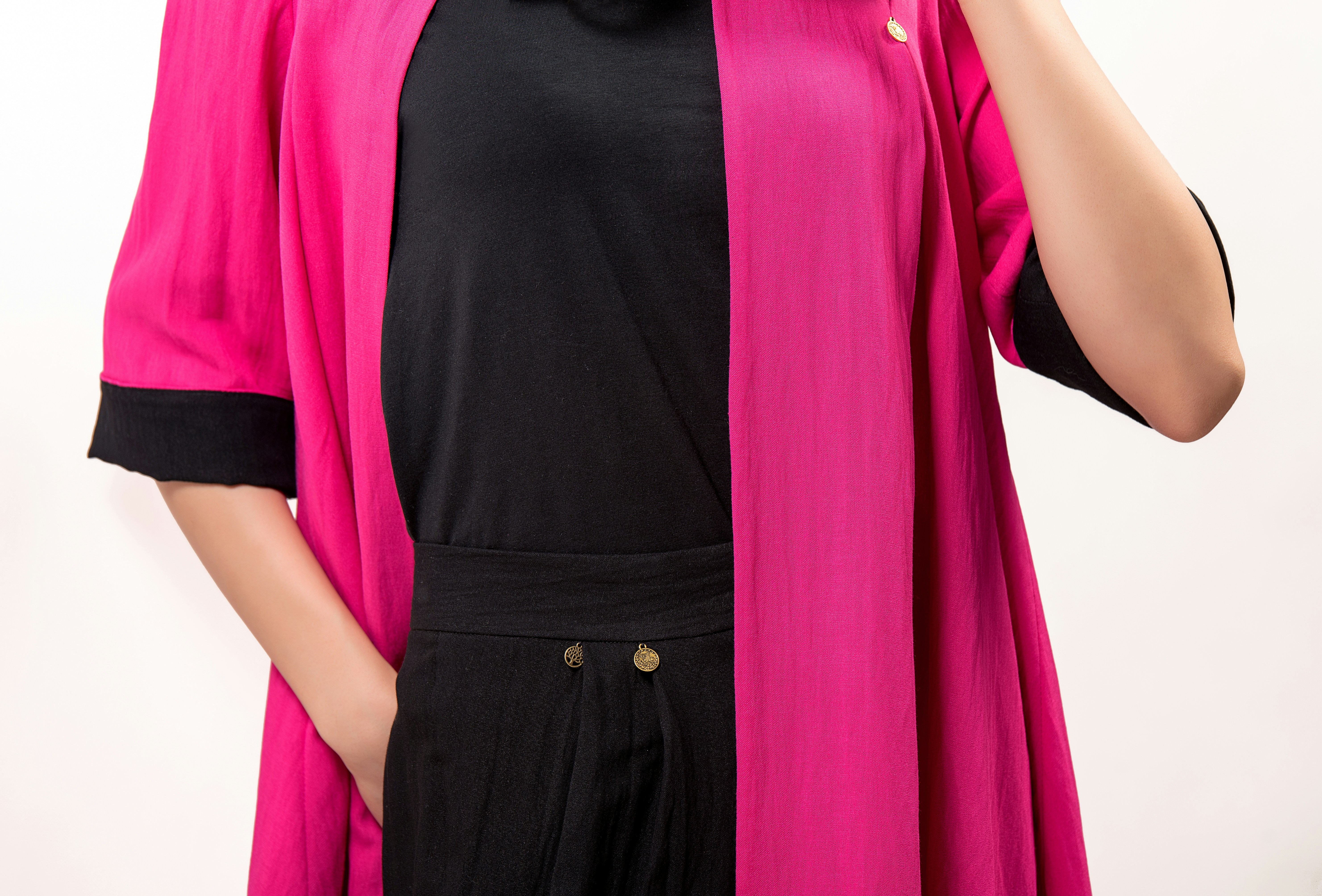 black and pink frock