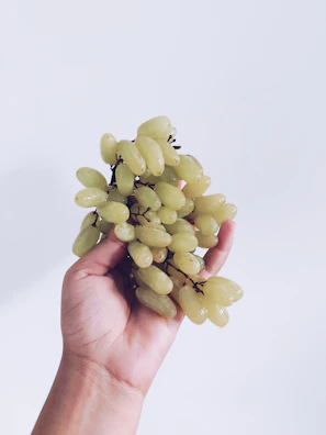 Hands holding a variety of fresh fruits against a white background.