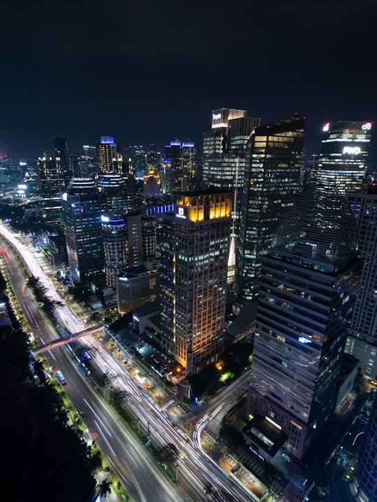 city buildings during night time in Jakarta Indonesia