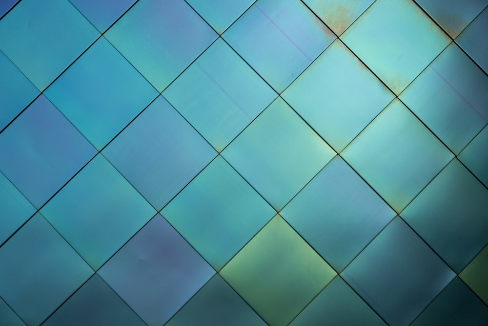 blue and white square tiles