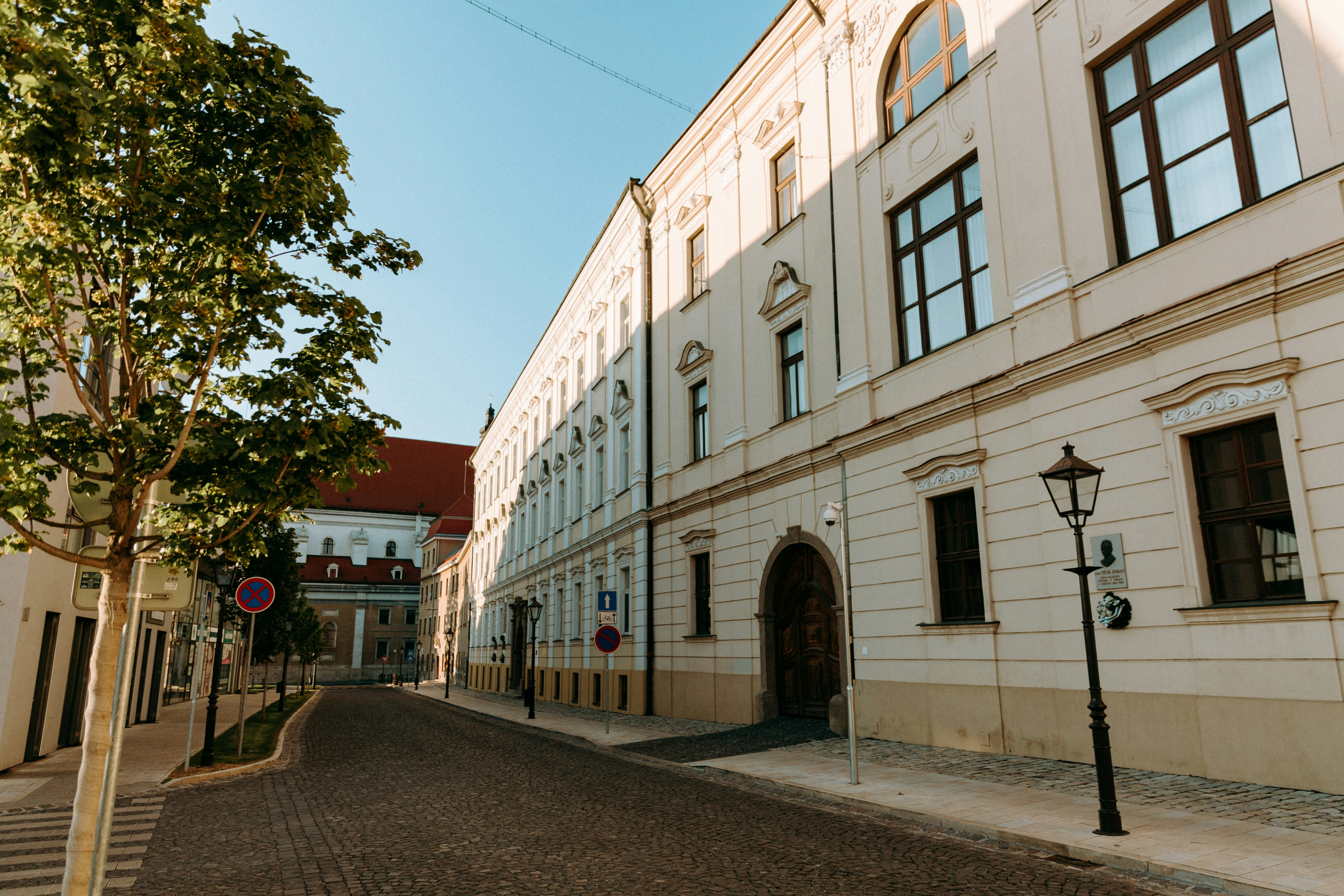 white and red concrete building