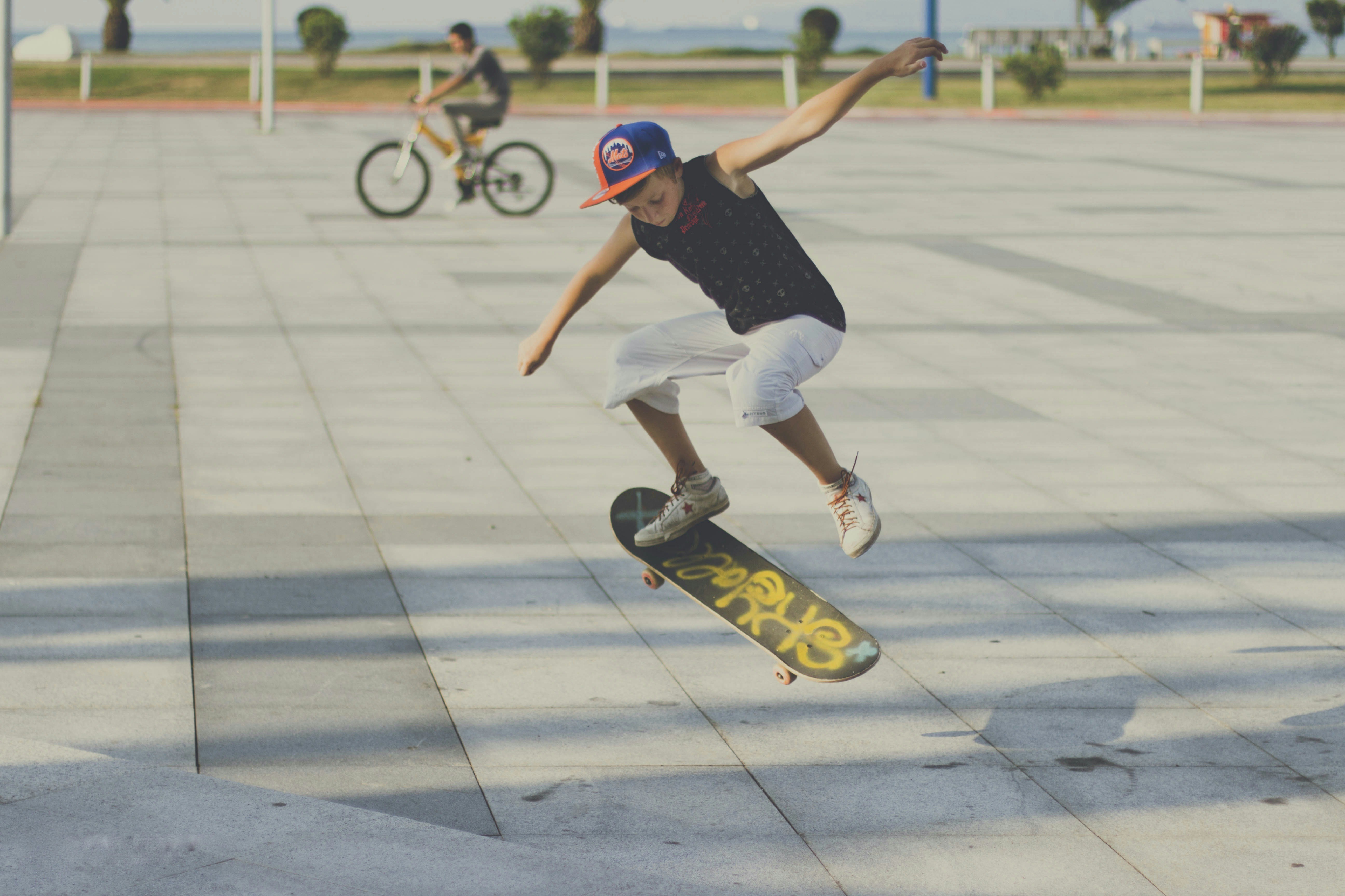 Kid skateboarding on the Batumi Bay