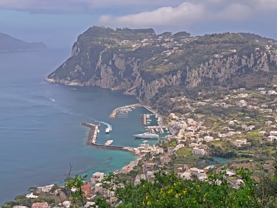 aerial view of city near body of water during daytime in Anacapri Italy