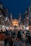 people walking on street during night time