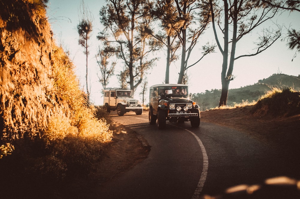 black jeep wrangler on road during daytime