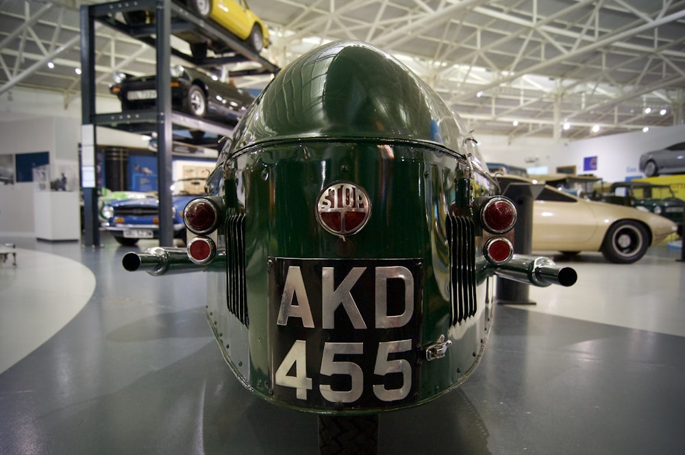 green and white m ms helmet