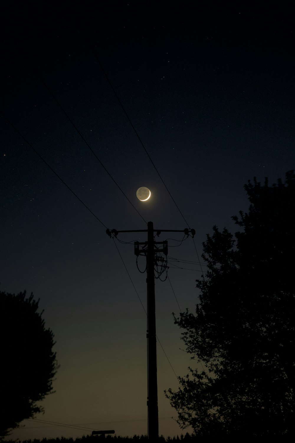 black street light during night time