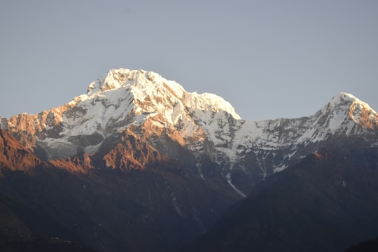 snow covered mountain during daytime in Annapurna Nepal