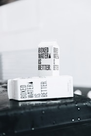 white and black labeled box
