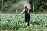 woman in black long sleeve shirt and black pants standing on green grass field during daytime