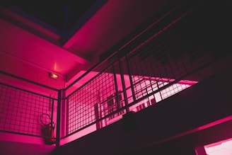 black metal railings on white ceiling