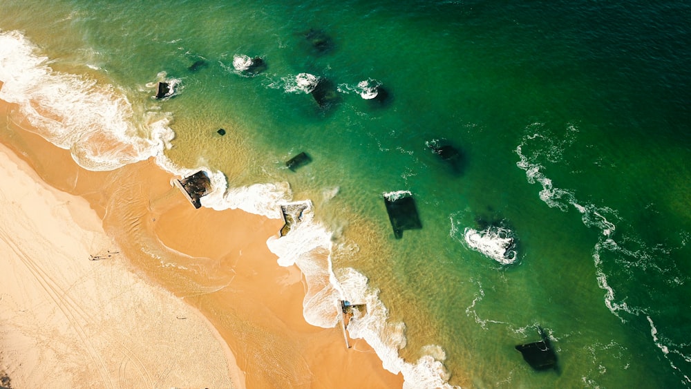 aerial view of beach during daytime