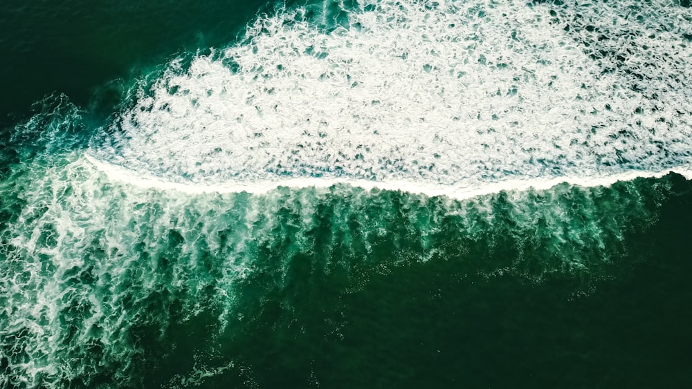 aerial view of ocean waves