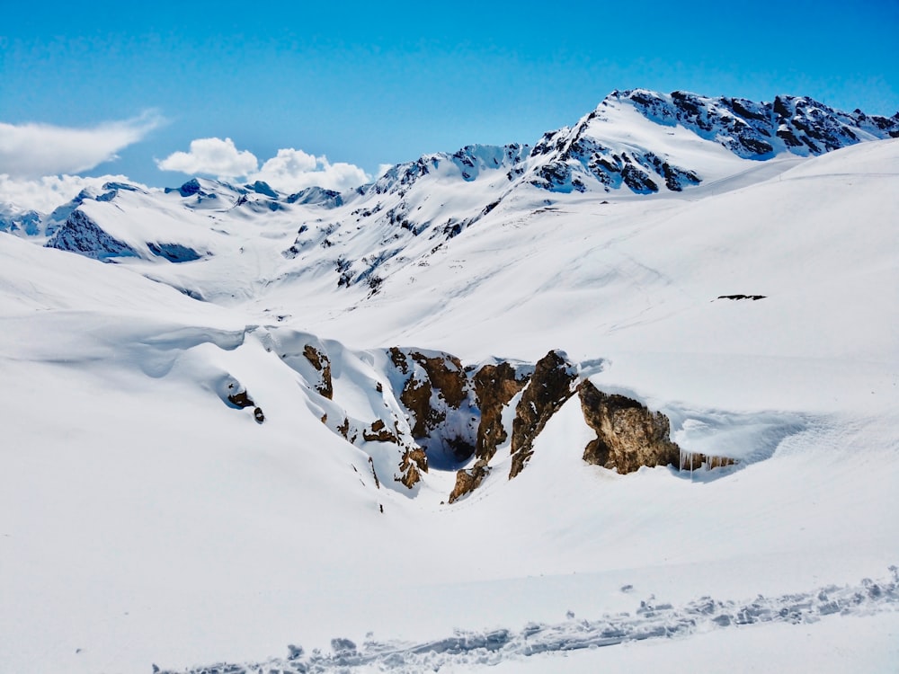 snow covered mountain under blue sky during daytime