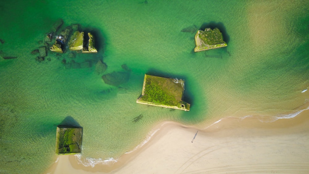 aerial view of green island