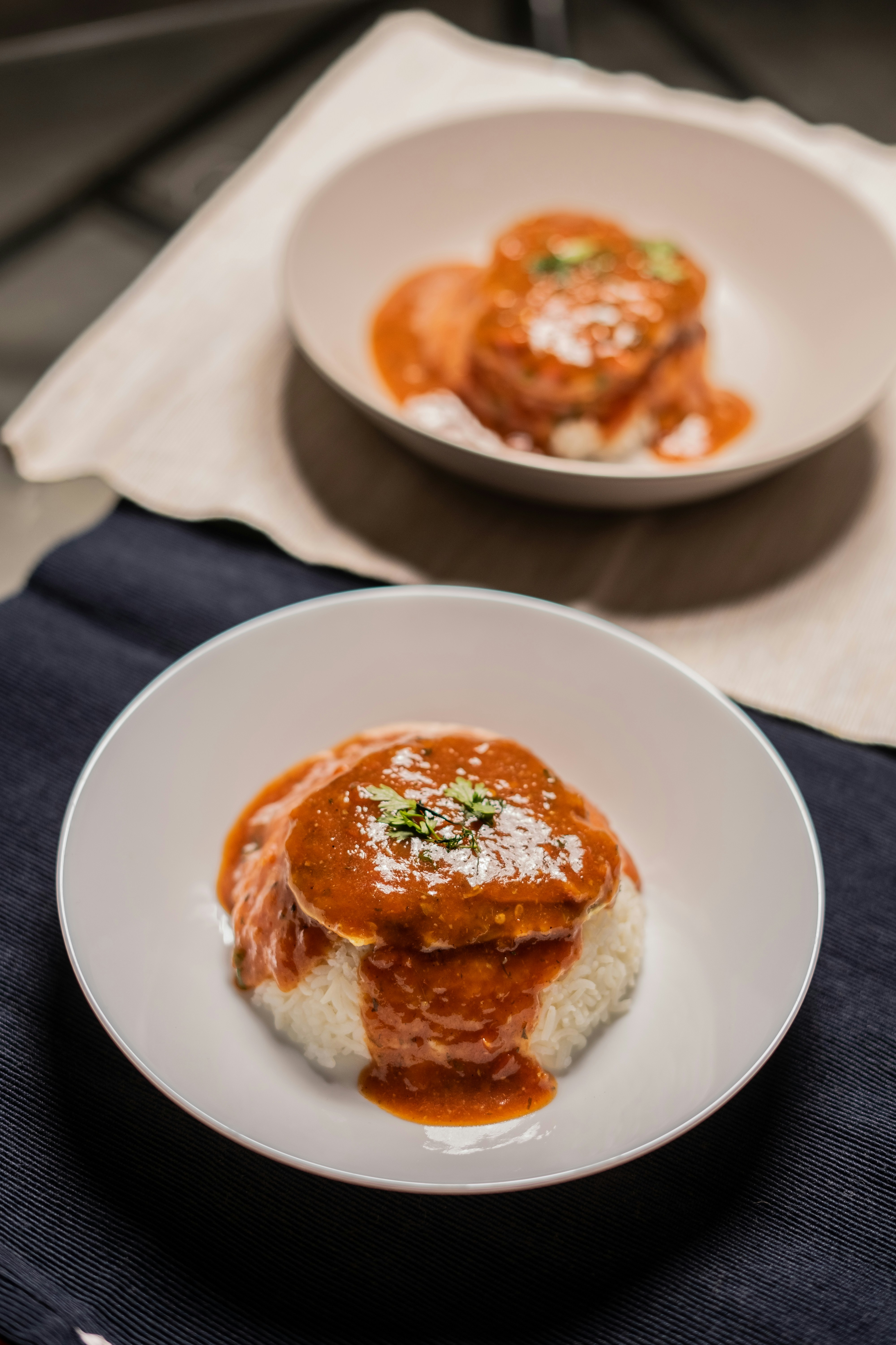 cooked food on white ceramic plate
