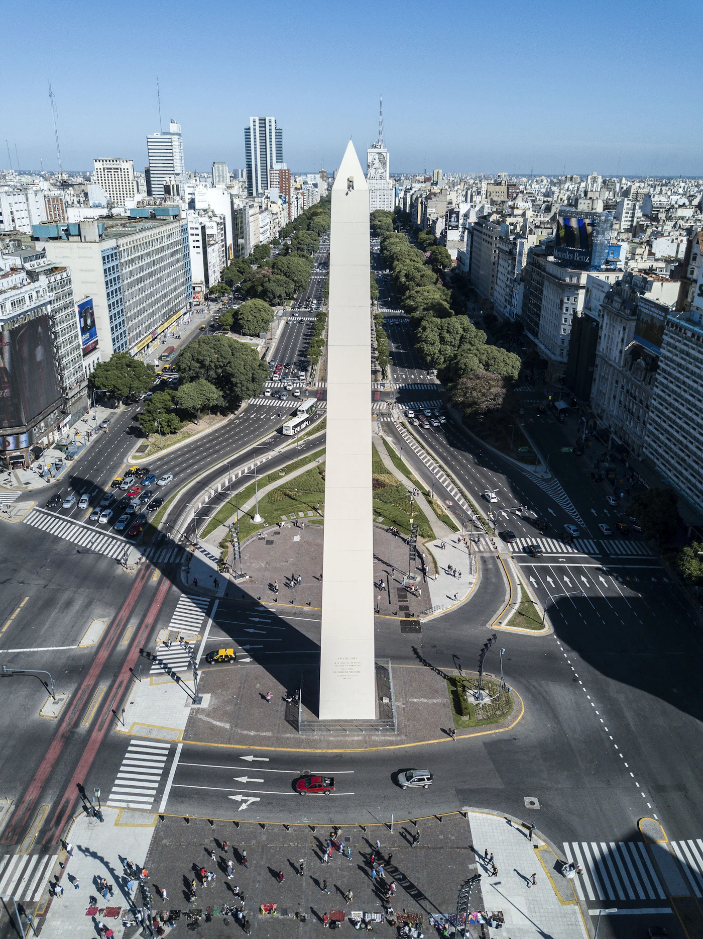 Grand boulevard and historic architecture in Buenos Aires