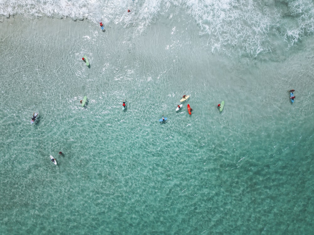 people surfing on sea waves during daytime