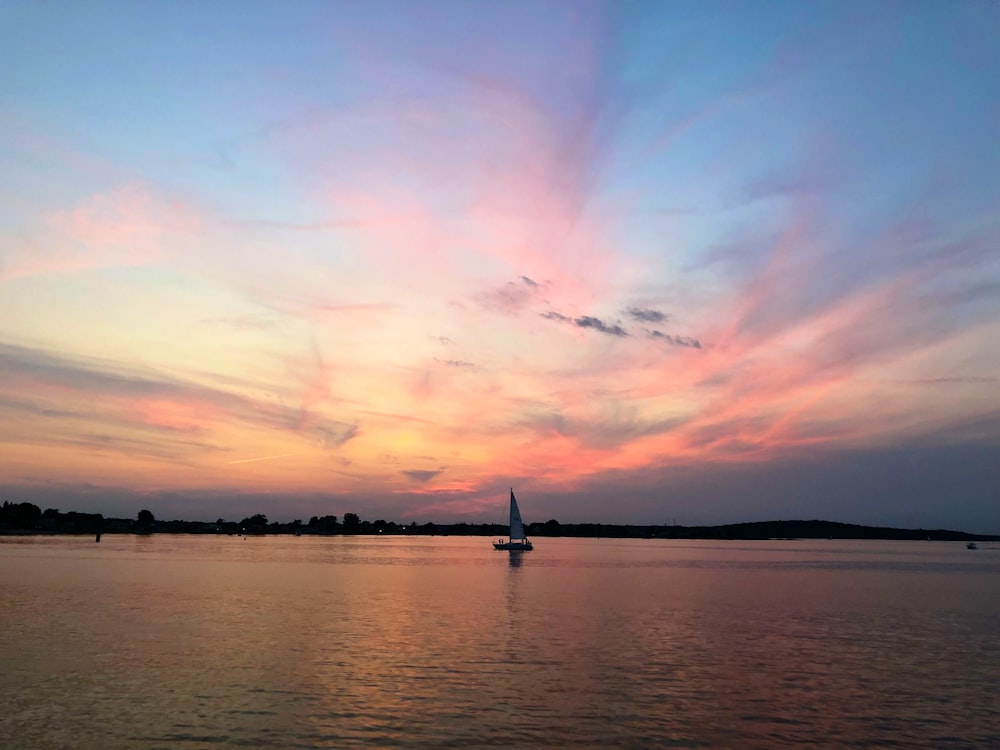 body of water under cloudy sky during sunset