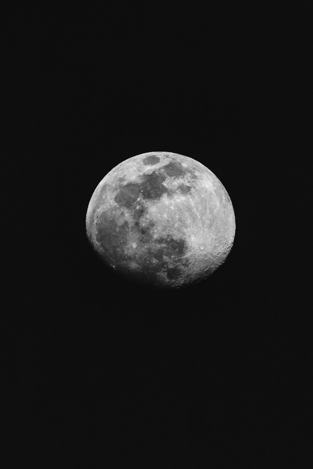 grayscale photo of full moon