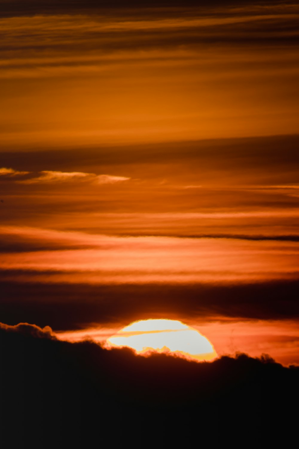 silhouette of mountain during sunset