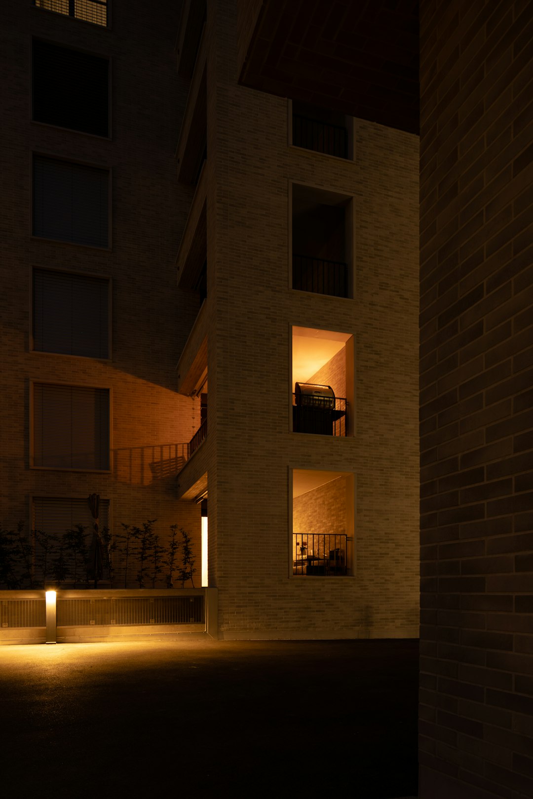 brown concrete building during night time