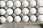 Fresh eggs arranged in cartons ready for sale