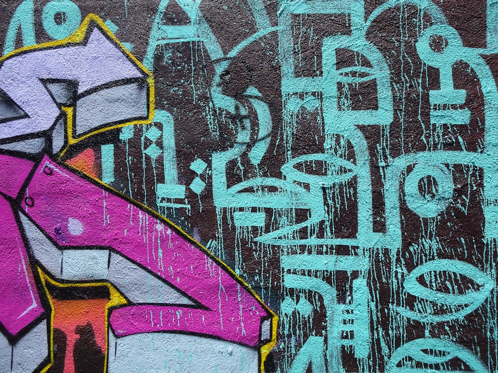 black white and pink graffiti