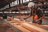 man in orange and black vest wearing white helmet holding yellow and black power tool