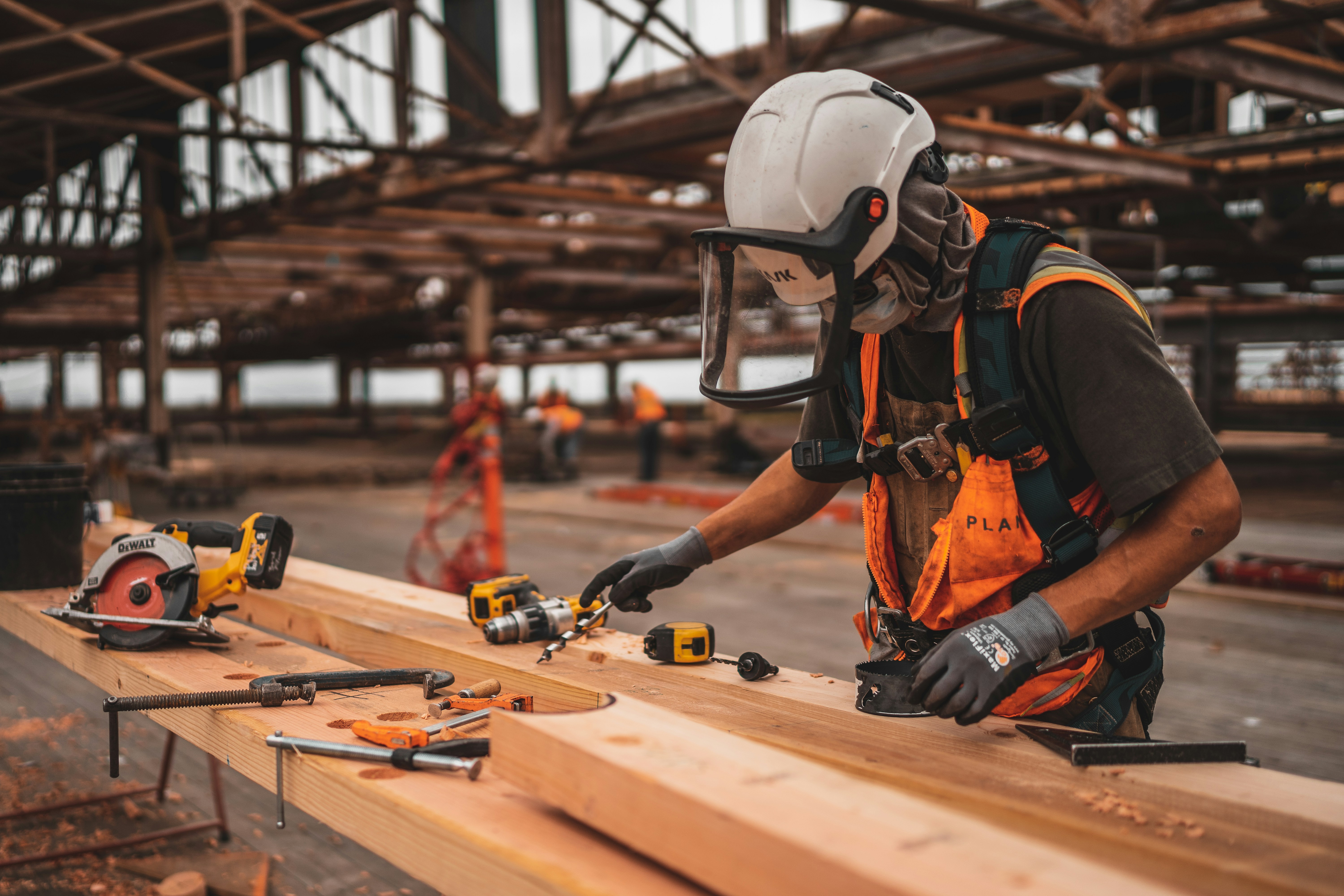 Contractor working on a commercial job