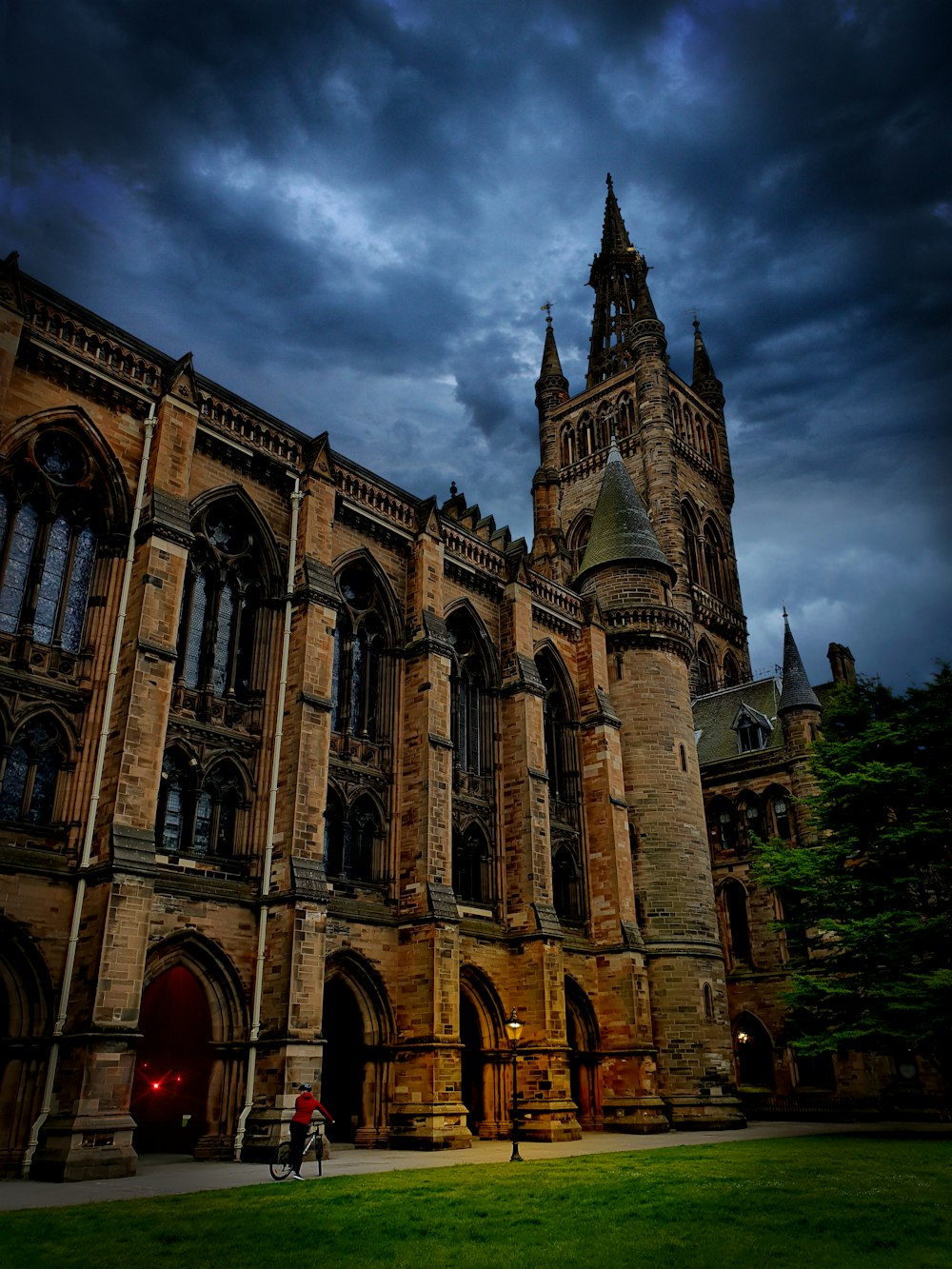 a large building with a clock tower on top of it